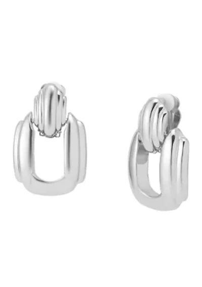 Ribbed Doorknocker Cip-On Earrings