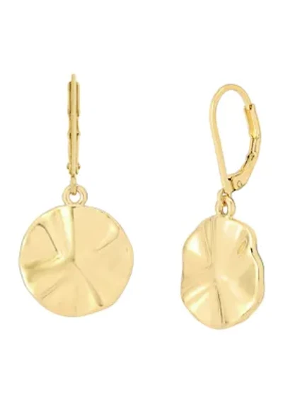 Textured Coin Drop Earrings