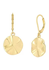 Textured Coin Drop Earrings