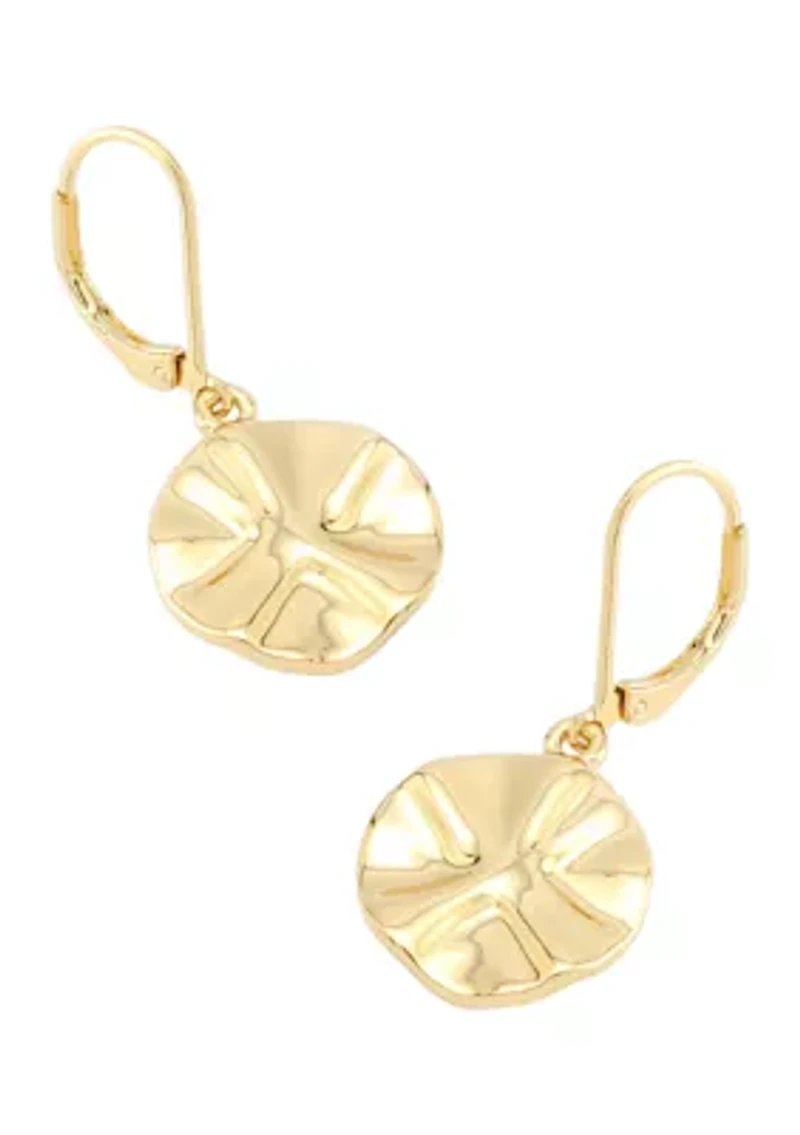 Textured Coin Drop Earrings