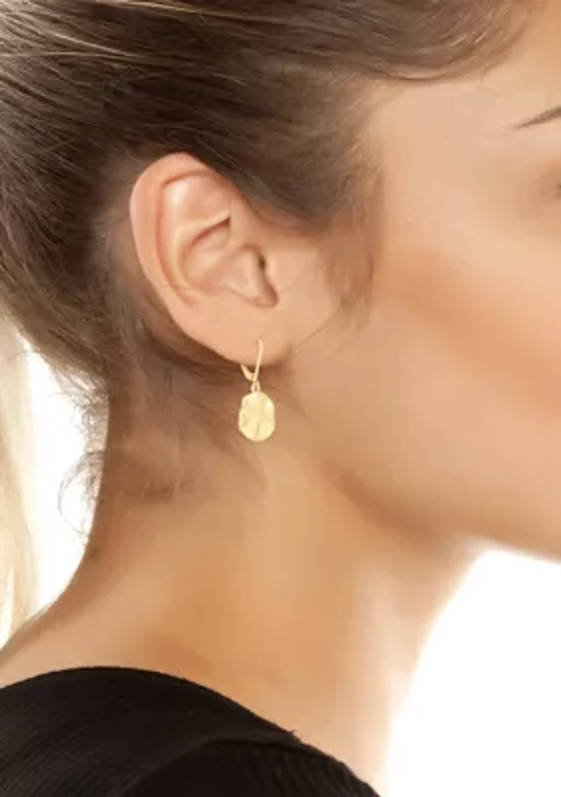 Textured Coin Drop Earrings