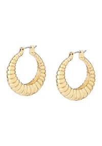 Ribbed Tube Hoop Earrings