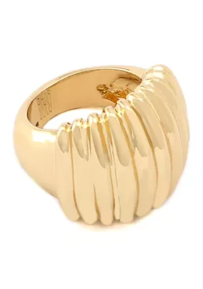 Ribbed Tube Band Ring