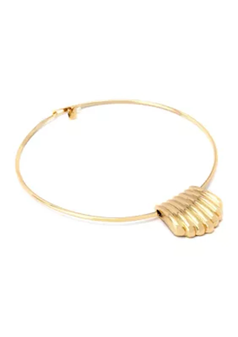 Ribbed Tube Statement Wire Necklace