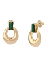 Malachite Molten Doorknocker Earrings