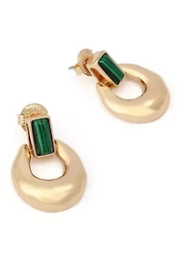 Malachite Molten Doorknocker Earrings