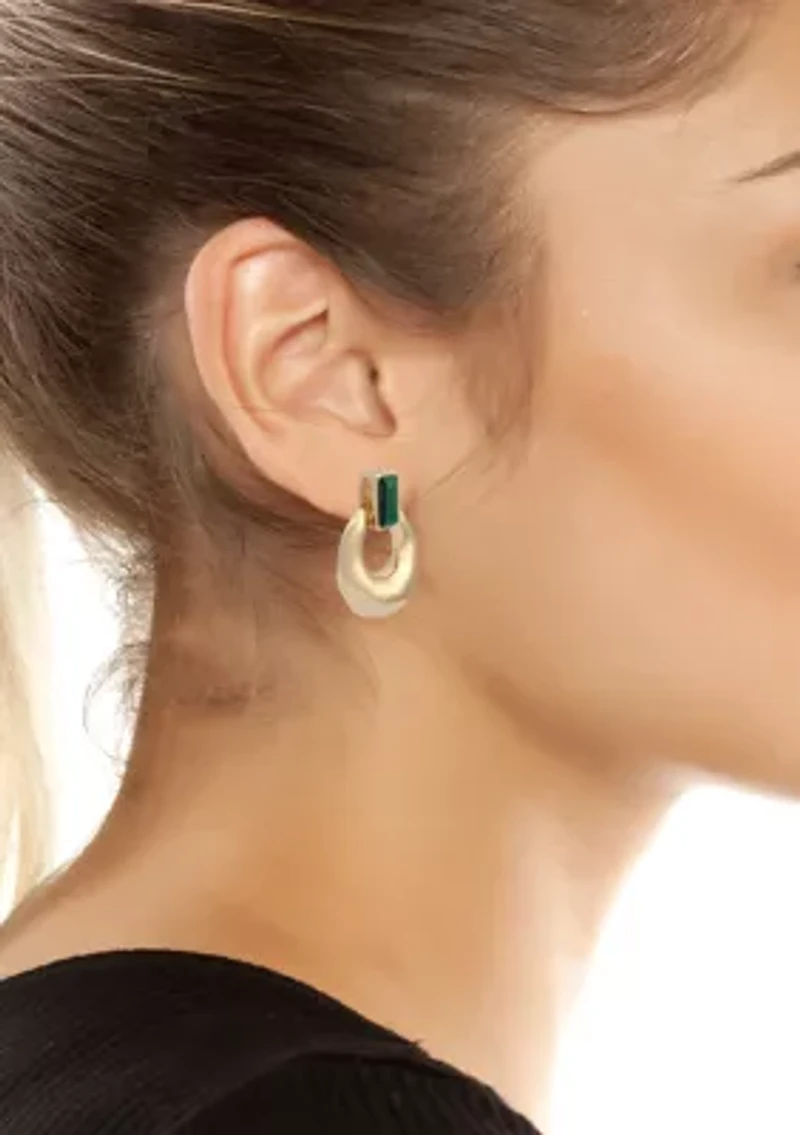Malachite Molten Doorknocker Earrings