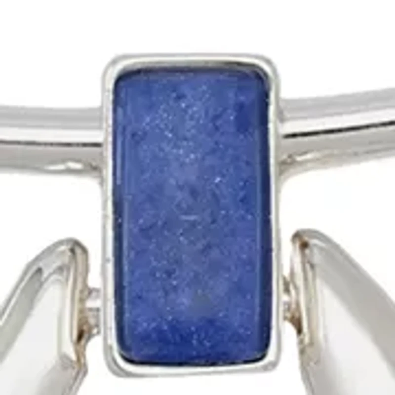 Lapis Molten Disc Pendant Wire Necklace