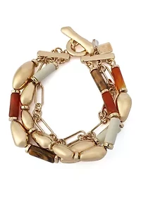 Mixed Stone Molten Beaded Bracelet