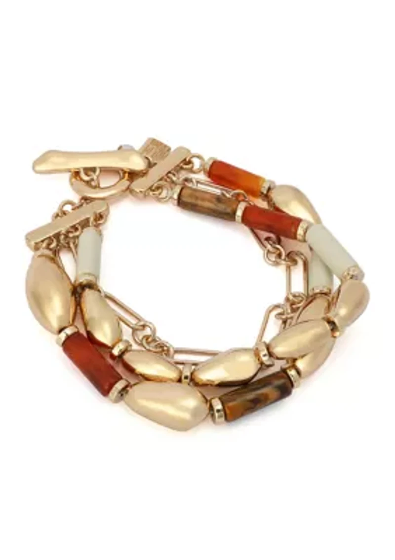 Mixed Stone Molten Beaded Bracelet