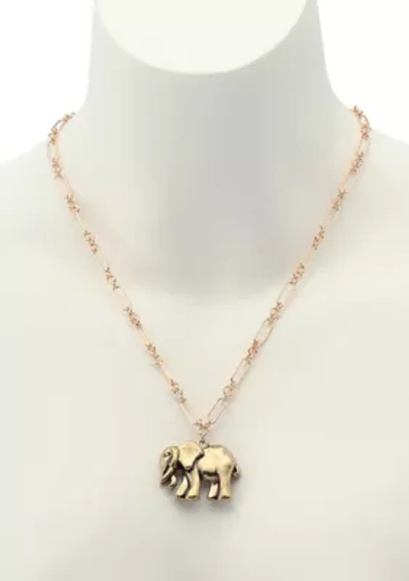 Elephant Pendant Necklace