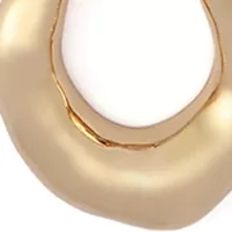 Molten Disc Pendant Long Necklace