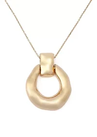Molten Disc Pendant Long Necklace