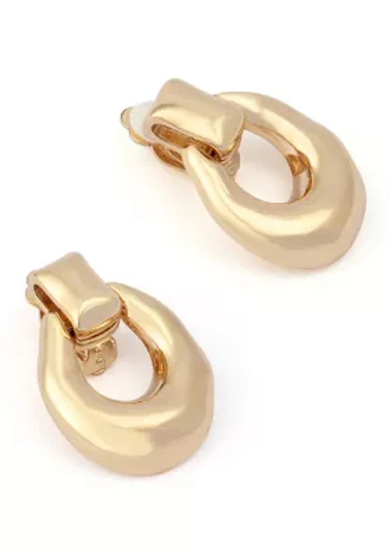 Molten Doorknocker Clip-On Earrings