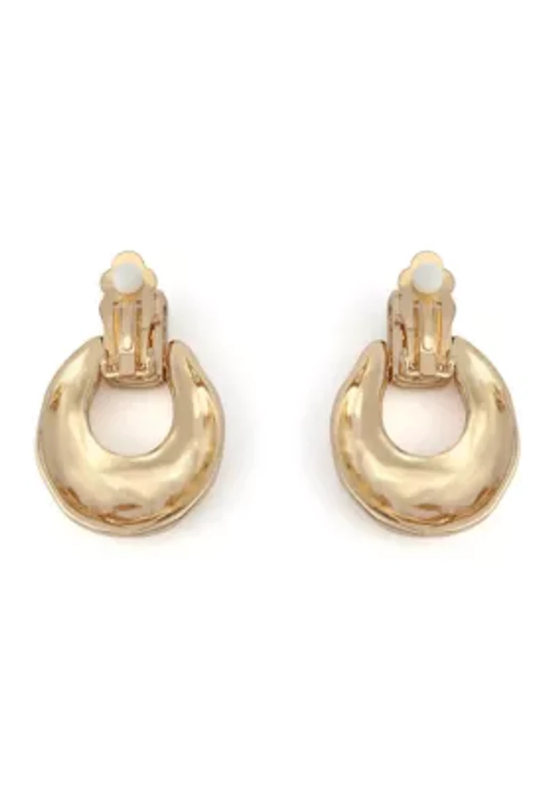 Molten Doorknocker Clip-On Earrings