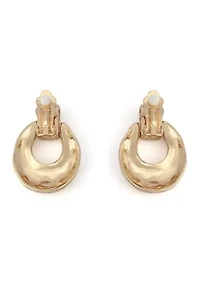 Molten Doorknocker Clip-On Earrings
