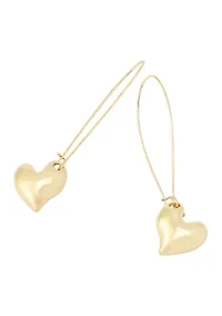 Heart Dangle French Wire Earrings