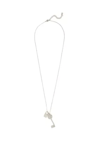 Vintage Lock & Key Pendant Necklace