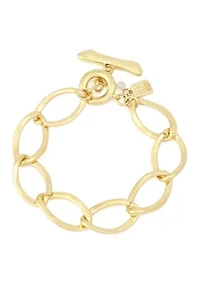 Link Gold Tone Toggle Bracelet