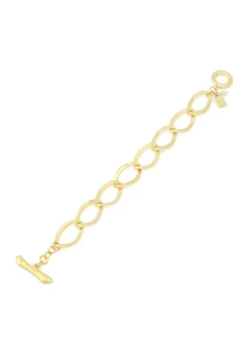 Link Gold Tone Toggle Bracelet
