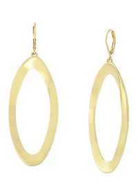 Oval Gold Tone Drop Earrings