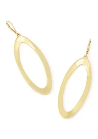 Oval Gold Tone Drop Earrings