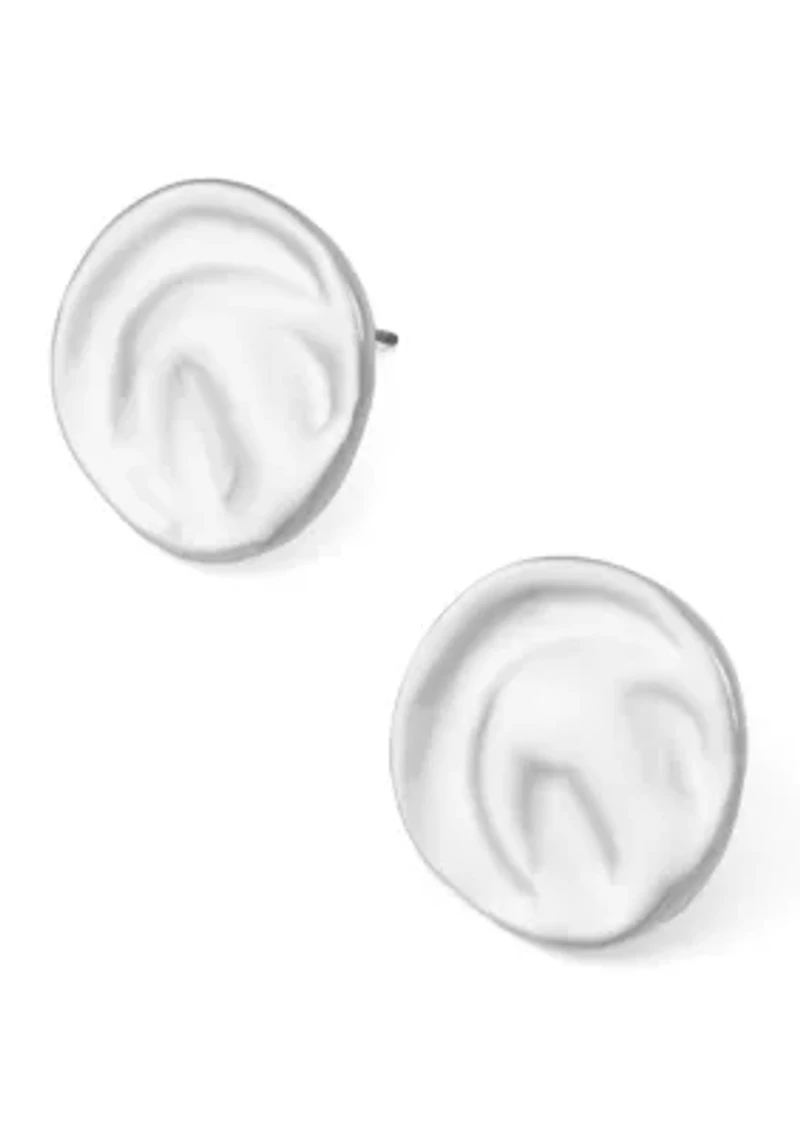 Textured Disc Stud Earrings