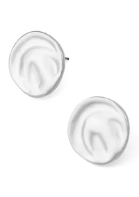 Textured Disc Stud Earrings