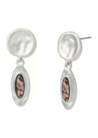 Textured Abalone Drop Earrings