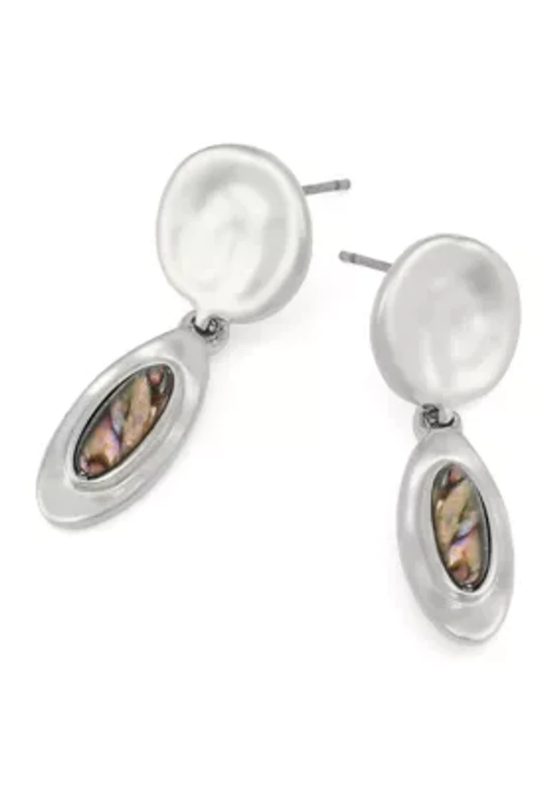Textured Abalone Drop Earrings