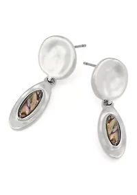 Textured Abalone Drop Earrings