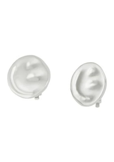 Textured Disc Clip Earrings