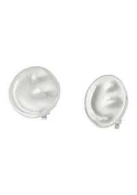 Textured Disc Clip Earrings