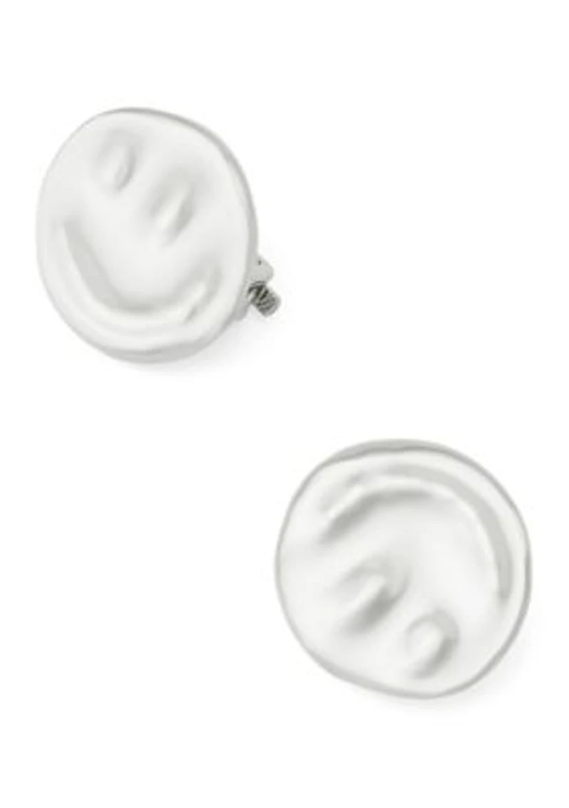 Textured Disc Clip Earrings