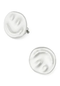 Textured Disc Clip Earrings