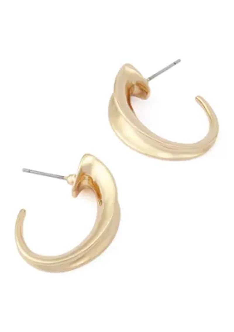 Sculpted Small Hoop Earrings
