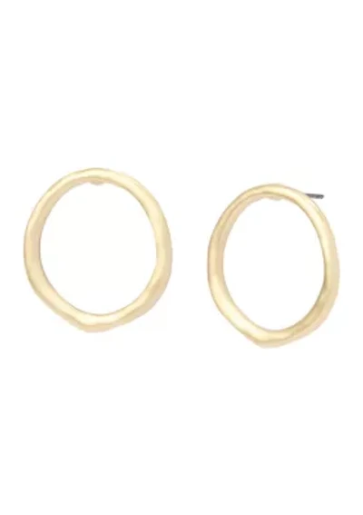 Sculpted Small Circle Post Earrings
