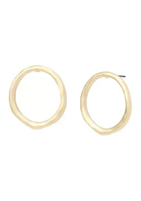 Sculpted Small Circle Post Earrings