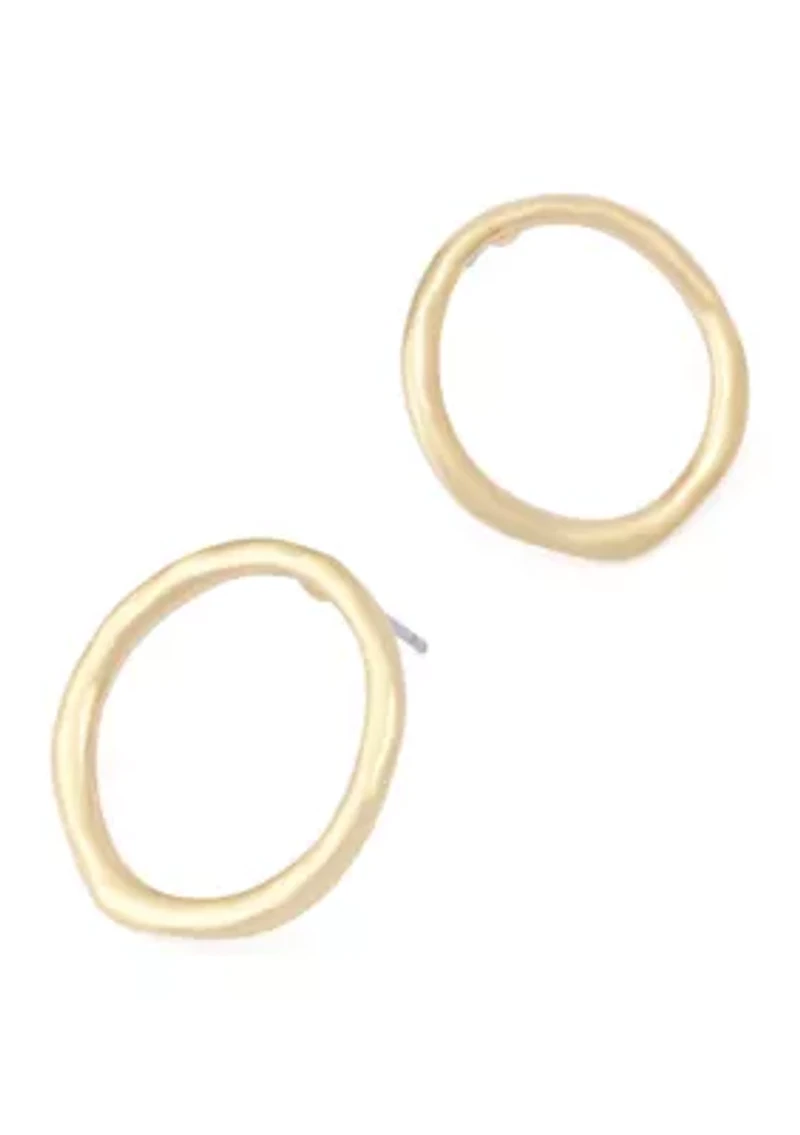 Sculpted Small Circle Post Earrings