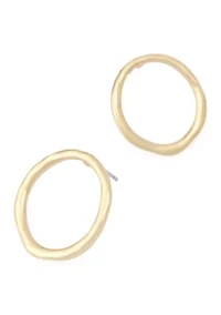Sculpted Small Circle Post Earrings