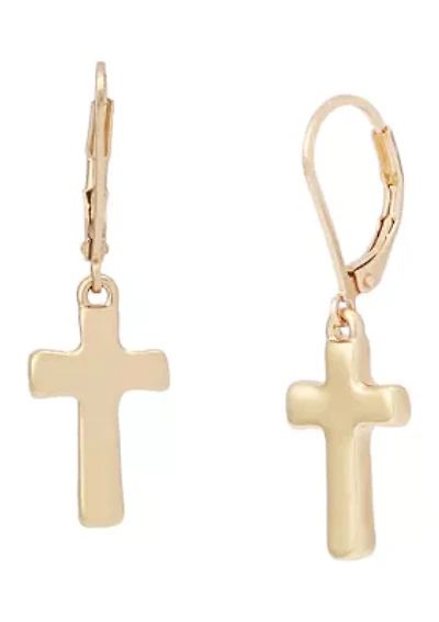 Cross Drop Earrings