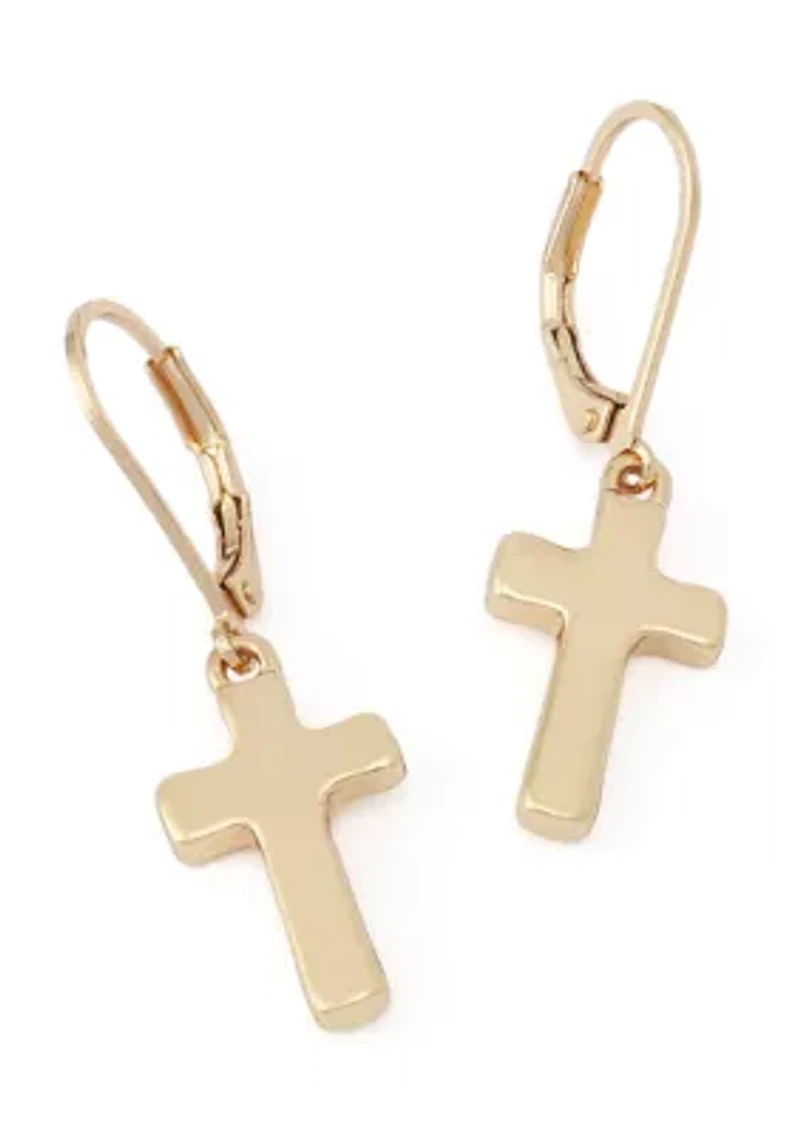 Cross Drop Earrings