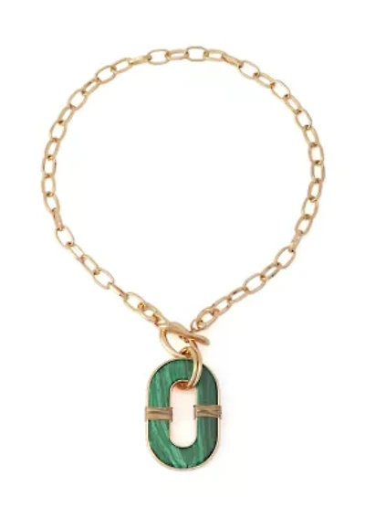 Malachite Link Reversible Pendant Necklace