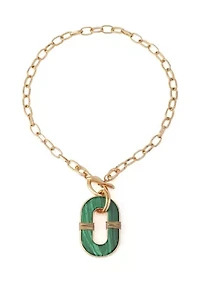 Malachite Link Reversible Pendant Necklace