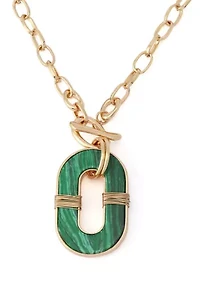 Malachite Link Reversible Pendant Necklace