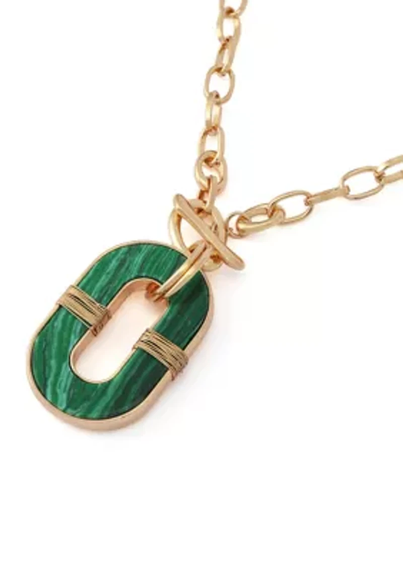 Malachite Link Reversible Pendant Necklace