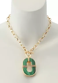 Malachite Link Reversible Pendant Necklace