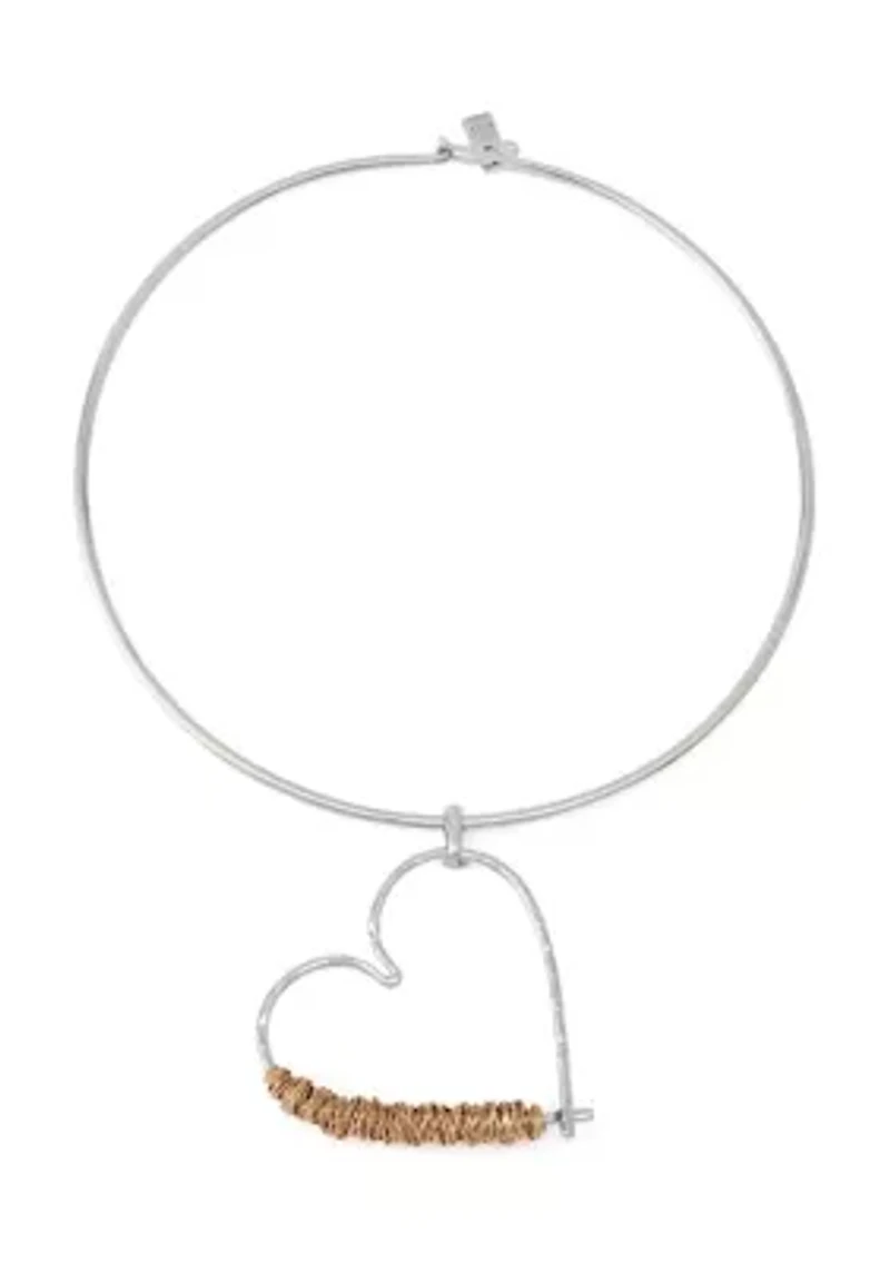 Heart Pendant Wire Necklace