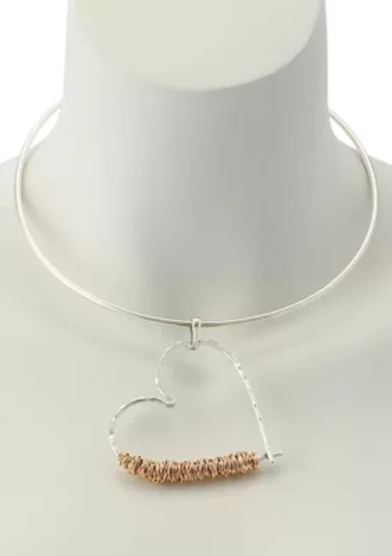 Heart Pendant Wire Necklace