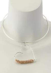 Heart Pendant Wire Necklace